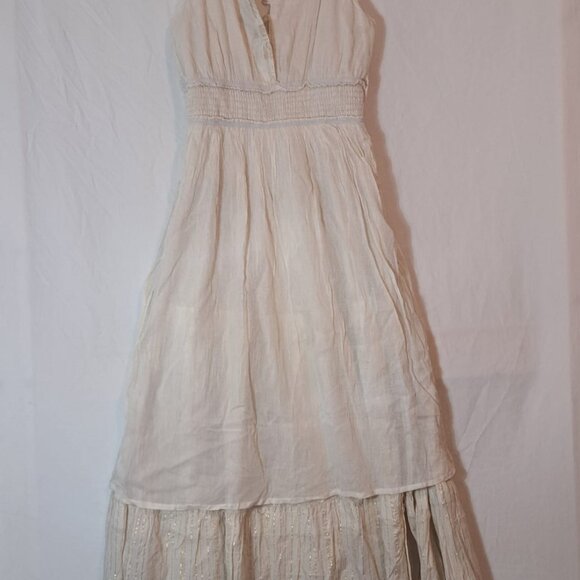 Anthropologie Cream and Gold Maxi Dress - Picture 14 of 16